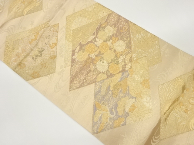 JAPANESE FUKURO OBI / WOVEN FLORAL PLANTS